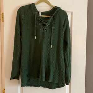 Z supply waffle knit shirt in dark green. Size Large.